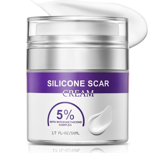 [BRSRAALQCEMRSEY4] Advanced Scar Cream, Silicone Scar Gel for Old and New Scars, Scar Removal Cream for Surgical Scars, Stretch Marks, C-Section, Keloids, Injury, Acne, and More 1.7 oz(50ml)