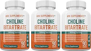 [BRSWYHYTOEHBMF3U] Bundle Combo for 3 Total Bottles of Choline Bitartrate 900mg Per Serving