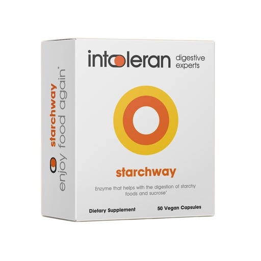 [BRSRMZILBABWEAA2] Intoleran Starchway Digestive Enzymes - 50 Capsules Supplement for Starch & Sucrose | Helps Digest Sugars & Starchy Foods | Invertase & Gluco-Amylase Enzymes | Pure & Vegan | Low FODMAP