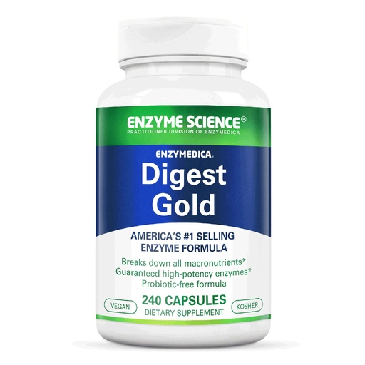 [BRSW22Y5AF5AG2D7] Enzyme Science Digest Gold, 240 Capsules - Maximum Strength Vegan Enzyme Supplement for Better Digestion with Amylase, Lipase and Protease