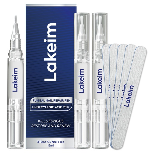 [BRSRECYQOUNB6YDJ] Toenail Fungus Treatment Extra Strength: 25% Undecylenic Acid & Tea Tree Oil - Repairs Yellow Thick Brittle Toe and Fingernails - 3 Pens with 5 Nail Files