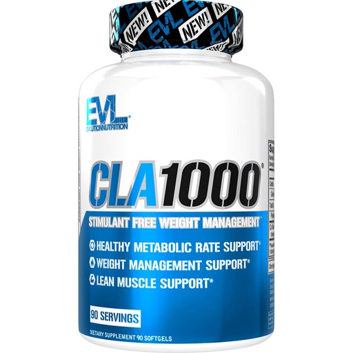 [BRSWKYYKOUJRAGD2] Evlution Conjugated Linoleic Acid CLA Supplement Nutrition Lean Muscle Mass Builder & Fat Burner for Men and Women - Stimulant-Free Safflower Based CLA 1000mg Blend Per Serving (90 Servings)
