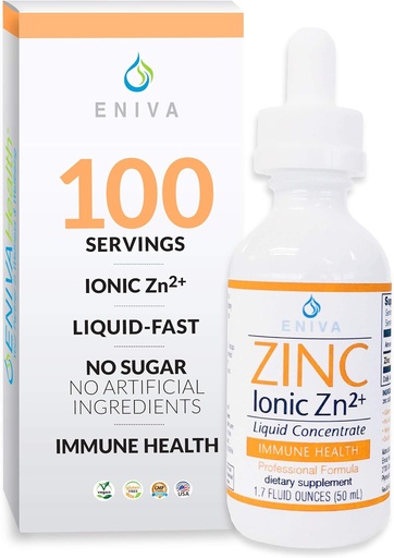 [BRSWYZIYC5YWCDLV] Eniva Liquid Zinok Supplement Ultra Concentrated Zinok Drops for Immune Health 1.7 oz
