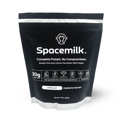 [BRSROCD6B4PGGDQZ] Spacemilk Unflavored Vegan Protein Powder, Pure One Ingredient, 20g Complete Protein, PDCAAS 1.0, Zero Sugar, Allergen-Free, Dairy-Free, Gluten-Free, Non-GMO, No Bloating, 20 Servings (1.12 lbs)