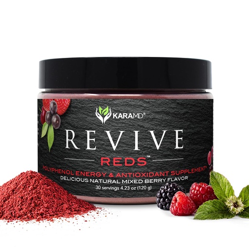 [BRSWGZL5DEOWMEIU] KaraMD Revive Reds | Delicious Energy Boosting Concentrated Polyphenol Blend | Vegan Friendly, Gluten Free & Non-GMO Superfood Powder | Antioxidant Powder Containing Shilajit & Enzymes (30 Servings)