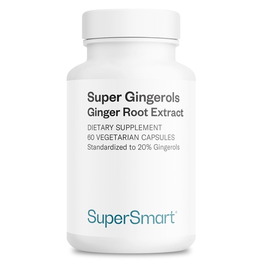 [BRSWGGATAUBQAF3P] Supersmart - Super Gingerols 400mg per Day (High Potency 20% Gingerol) - Ginger Root Extract Supplement | Non-GMO & Gluten Free - 60 Vegetarian Capsules