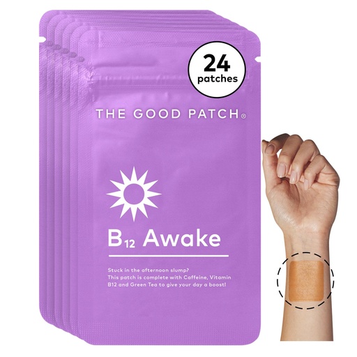 [BRSWYYADO5YQGDT3] The Good Patch B12 Awake Patch, Natural Patch with Caffeine, B12, and Green Tea Extract, Plant Powered Wearable Wellness, Helps to Promote Energy (24 Total Patches)