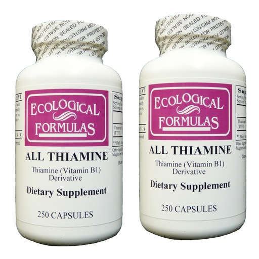 [BRSRMCQLBEGQYCA4] Ecological Formulas All Thiamine Vitamin B1 50 mg, 2 X 250 Capsules