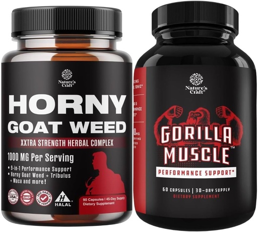[BRSROCYYAQIQ4ETH] Bundle Kiimainen Goat Weed for Mies Lisälaite - Extra Strength Kiimainen Goat Weed miesten ja Extra Strength Testosteroni Booster miesten - Natural Testosteroni täydentää