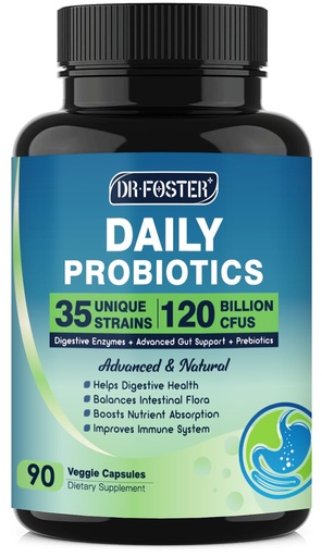 [BRSROCA3BUCWKHI3] Probiotics for Women-Men Digestive Health with 120 Billion Probiotics, Prebiotics and Probiotics for Women-Men, Digestive Enzymes, Nutrient Absorption, Immune Support, 90 Veggie Caps (45 Days Supply)