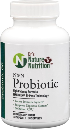[BRSREGTRCIIBUGTZ] Dr's Nature & Nutrition Probiotic 60 Billion CFU with Clinically Studied Strains for Digestive & Immune Support - 60 Veggie Capsules