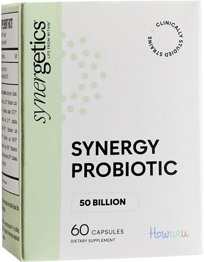[BRSREGT5BMOWGELX] Synergy Probiotic Supplement, 50 Billion CFU, 60 Capsules, Multi-Strain Blend, Kosher