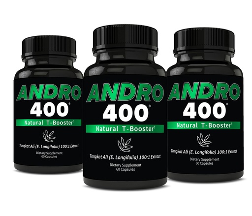 [BRSREYADA4JQOCQ4] Andro400 Natural T Booster Supplements for Men – Traditional Tongkat Ali (Eurycoma Longifolia) 100:1 Extract – Herbal Formula for Energy, Stamina, & Metabolic Support - 3 Packs, 180 Capsules