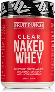 [BRSRMEIEOYIAGD3B] Naked Clear Whey Protein Isolate, Fruit Punch, Iso Protein Powder, No Gmos Or Artificial Sweeteners, Gluten-Free, Soy-Free - 28 Servings