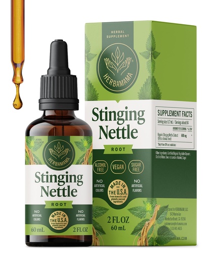 [BRSWYEAROQNA2F33] HERBAMAMA Stinging Nettle Tincture - Vegan Urinary Tract Support with Stinging Nettle Root Extract - Non-GMO, Alcohol & Sugar-Free Urtica Dioica Supplement - 42-Day Supply
