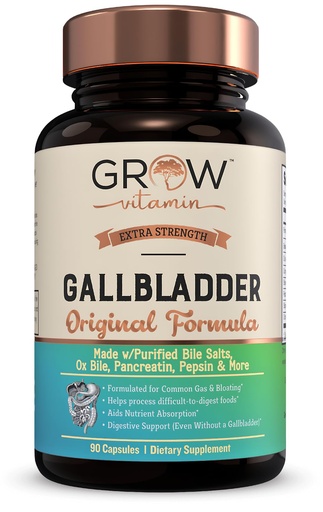 [BRSW2H36CMFQOFDZ] grow vitamin Original Gallbladder Formula - Made w/Purified Bile Salts & Ox Bile Digestive Enzymes - Includes Carefully Selected Digestive Herbs - 90 Capsules