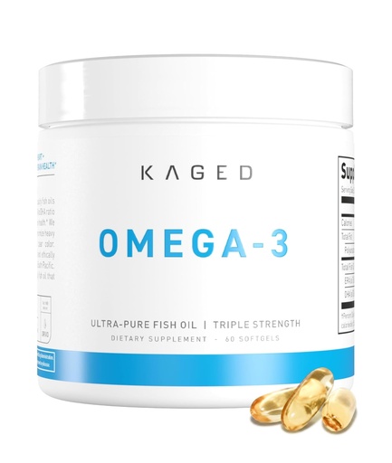 [BRSW2ZAECVYWEC3J] Kaged Omega 3 Softgels | Unflavored | Fish Oil Supplement | 3000mg Omega 3 Fatty Acid with EPA & DHA | Ultra-Pure, No Fish Burps | Supplements for Men & Women | 30 Servings