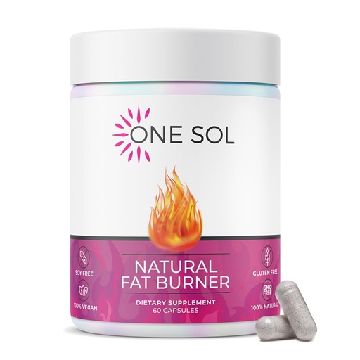 [BRSRMHT6DF7BEYLU] One Sol Fat Burner for Women, Natural Metabolism Booster, Burn More Calories, Boost Energy & Mood, Curb Appetite & Stop Cravings, No Crash or Jitters, All-Natural Ingredients, Gluten & Soy Free