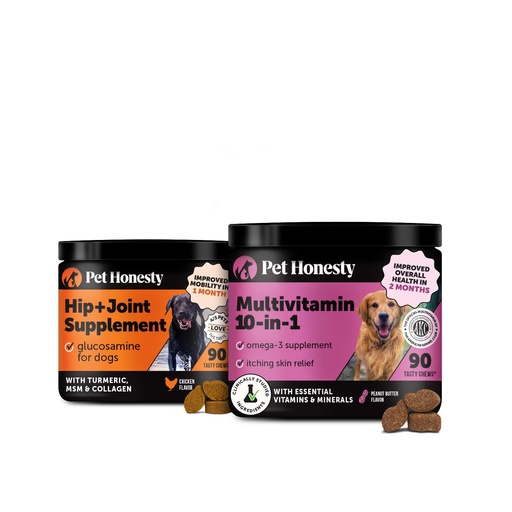 [BRSWYCQNCF6W2C35] Virtual Bundle Hip & Joint Health Chews (Chicken, 90 ct) and Multivitamin Dog Supplement (Peanut Butter, 90 ct)