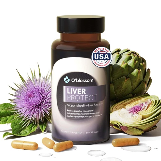 [BRSREEL6OJ4BQ2QU] O'blossom Liver Protect Liver Cleanse Drops with Milk Thistle - Clinically Studied for Rapid Relief - Supports Post-Party Recovery & Heavy Meal Digestion - 60 Capsules
