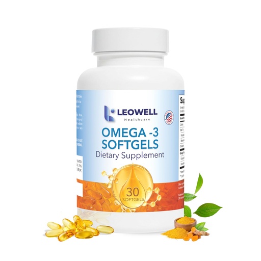 [BRSRGYLQCACWY3AU] Leowell Omega-3 Softgels – High Potency EPA 432 mg & DHA 288 mg Fish Oil Supplement – 720 mg Total – 30 Softgels – Supports Heart, Brain & Joint Wellness – Fish Oil Pills, Omega 3 Supplement