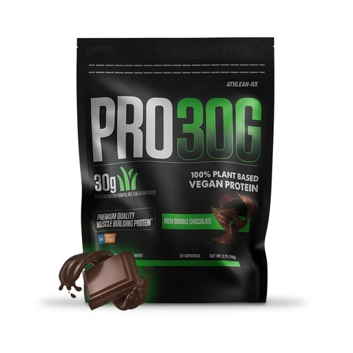 [BRSRAZ33OQIWMGTV] PRO 30G Vegan Protein Powder by ATHLEAN-X, Plant-Based Muscle Recovery & Growth Formula, Gluten-Free, NSF Certified for Sports, High Protein Supplement for Strength (Rich Double Chocolate)