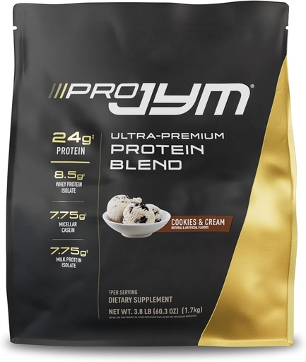 [BRSROZQEPMNRUD36] Pro JYM Cookies & Cream Protein Powder - Whey Protein Isolates, Casein, & Milk Protein, Lean Muscle Building for Men & Women, JYM Supplement Science, 45 Servings