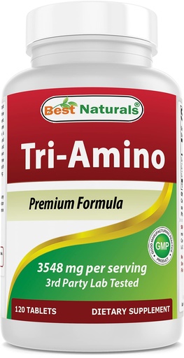[BRSWGHTQAR7RAYLU] Best Naturals Tri-Amino with L-Arginine, L-Ornithine, L-Lysine 120 Tablets (New Improved Formula)