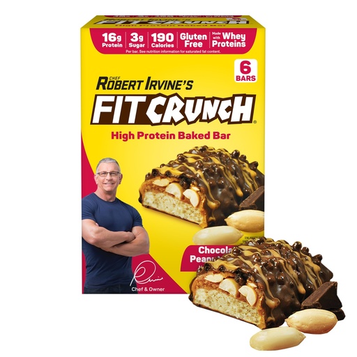 [BRSWGHAYBUCGYDTH] FITCRUNCH Snack Size Protein Bars, Designed by Robert Irvine, World’s Only 6-Layer Baked Bar, Just 3g of Sugar & Soft Cake Core (Chocolate Peanut Butter)