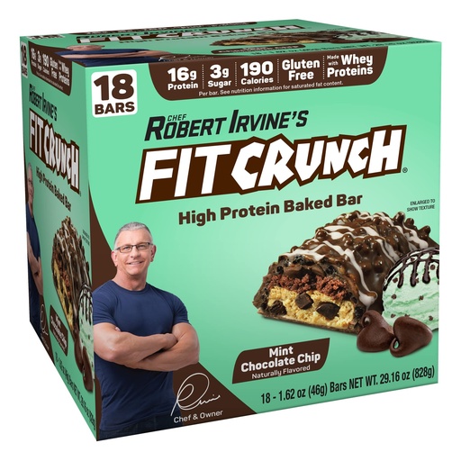 [BRSWYBI5BUFWACTX] FITCRUNCH Snack Size Protein Bars, World’s Only 6-Layer Baked Bar, 3g of Sugar & Soft Cake Core (18 Bars, Mint Chocolate Chip)