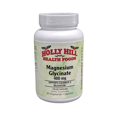 [BRSWGHACOJ5BO2Y4] Holly Hill Health Foods Magnesium Glycinate 400mg, 90 Vegetarian Capsules