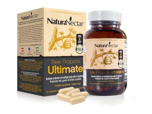 [BRSWIZL2BAFAYFY7] NaturaNectar - Ultimate Bee Propolis Capsules - NSF Contents Certified -Brazilian Red, Brown, & Green - Gluten-Free Supplement with Flavonoids - Naturally Sourced Through Ethical Beekeeping (60pcs.)