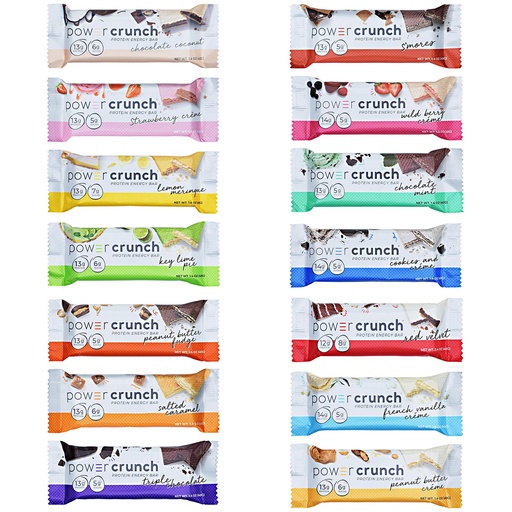 [BRSWYAIKB56WY3DU] Power Crunch Original Protein Bars, Variety Pack All 14 Delicious Flavors, High Protein Energy Snack 1.4-Ounce Bars (Pack of 14),