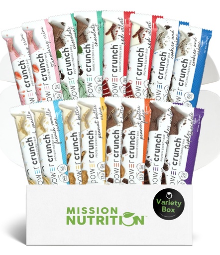 [BRSRMHQRAUPGG2D4] Power Crunch Protein Bars Variety Pack - High Protein, Low Calorie, Low Sugar Snack Bar - Variety Snack Box (Pack of 16) 1.4 oz Bar