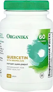 [BRSW2AIOAUFGCDYY] Organika Quercetin with Bromelain Supplement (120 Tablets): High-Absorption Bromelain Quercetin Supplement for Defenses, Seasonal Allergies, Mobility, & Clear Airways