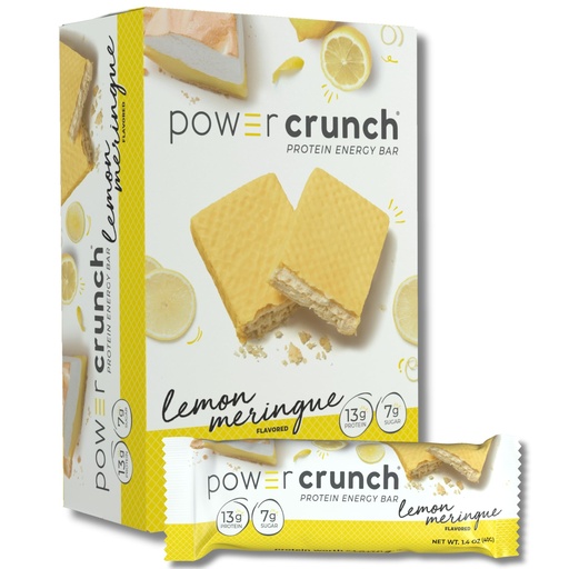 [BRSREEABA54AOYDO] Power Crunch Protein Wafer Bars, High Protein Snacks with Delicious Taste, Lemon Meringue, 1.4 Ounce (5 Count)