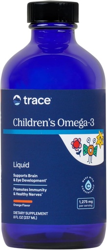 [BRSROYIDPJ7BE3TX] Trace Minerals Children's Omega-3 - Liquid Supplement Supports Nervous & Immune System Function - Health Supplement for Children - EPA & DHA Supports Brain & Eye Development - Orange, 8 fl oz