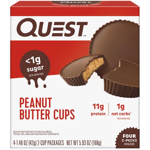 [BRSRA2QDB55WGF34] Quest Nutrition Peanut Butter Cups, 11g Protein, 1g Sugar, Low Carb, Gluten Free, Keto Friendly, 4 Count