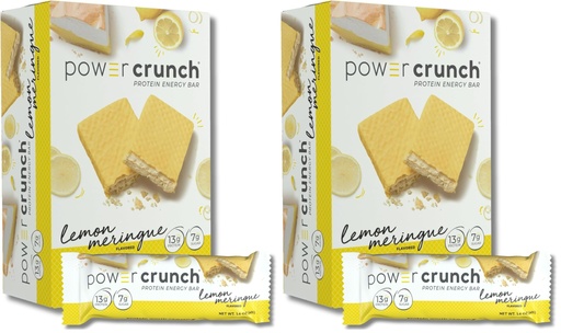 [BRSRECYCBMARACIV] Power Crunch Protein Wafer Bars, High Protein Snacks with Delicious Taste, Lemon Meringue, 1.4 Ounce (5 Count) (Pack of 2)