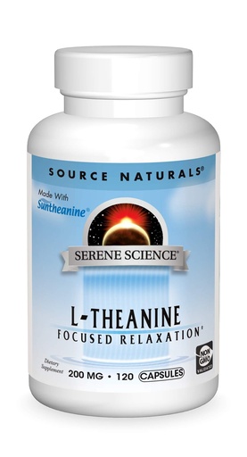 [BRSWIZ34AUPWIGT2] Source Naturals Serene Science L-Theanine, Made with Suntheanine, for Focused Relaxation, 200 mg - 120 Capsules