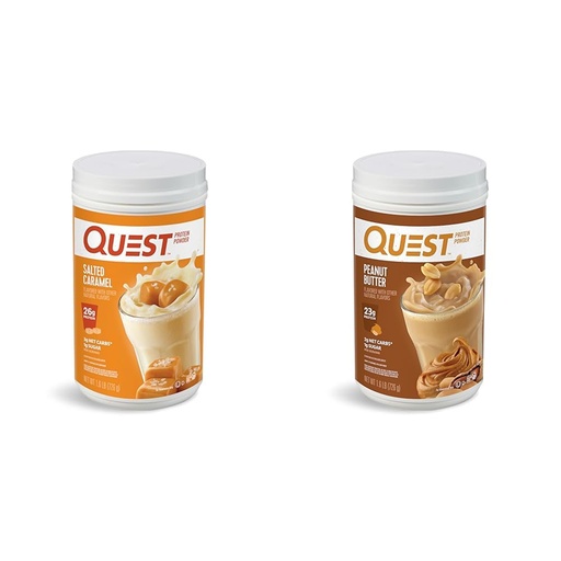 [BRSROCQPOQNA4YAV] Quest Nutrition Salted Caramel Protein Powder; 26g Protein; 1g Sugar; Low Carb; Gluten Free; 1.6 Pounds; 24 Servings & Peanut Butter Protein Powder, 23g Protein, 1g Sugar, Low Carb, Gluten Free