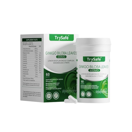 [BRSRGYAFPIBAO2TK] 1000mg Hearing Support Formula - Tinnitus Relief for Ringing Ears with 600mg Ginkgo biloba, 230mg Lemon Bioflavonoid Complex & Vitamins, Support Inner Ears Healthy, Auditory Nerve* & Sleep*