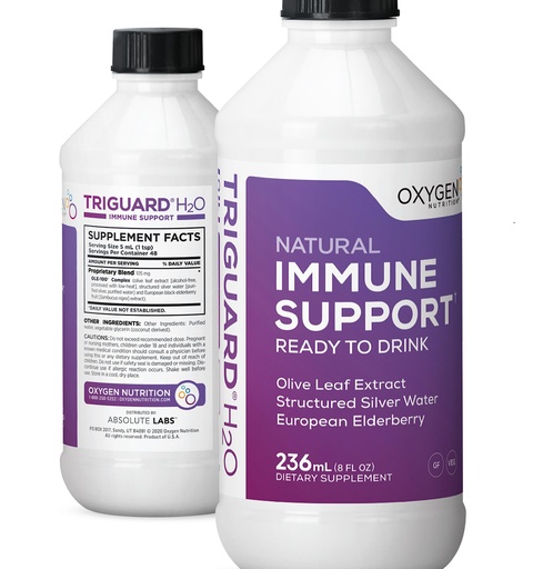[BRSWKZLRBYOAAFI7] Triguard Plus Colloidal Silver Water, Sambucus Elderberry Extract & Olive Leaf Extract, 3-in-1 Liquid Immune Support Ready to Drink | Powerful Immune System Booster | Great Taste - 8oz, Made in USA