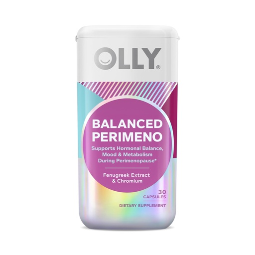 [BRSREZQROEIBMCI4] OLLY Balanced Perimeno Capsules, Supports Hormonal Balance, Mood & Metabolism During Perimenopause,* Fenugreek Extract, Chromium, 30 Day Supply - 30 Count