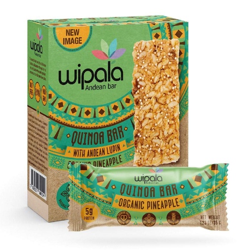 [BRSWKH37OVYAIYLJ] Wipala Protein Bars - Pineapple : Made with Quinoa and Andean Lupin, Vegan, Nut Free, Gluten Free, Non-GMO, 12 Pack