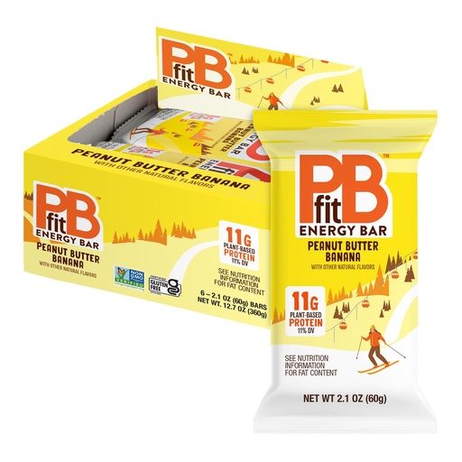 [BRSREBQ5AAJWGE3U] PBfit Peanut Butter Banana Energy Bars, 11g Protein, 5g Fiber, Gluten Free, Vegan, Plant-Based, Non-GMO, 2.1 Oz (Pack of 6)