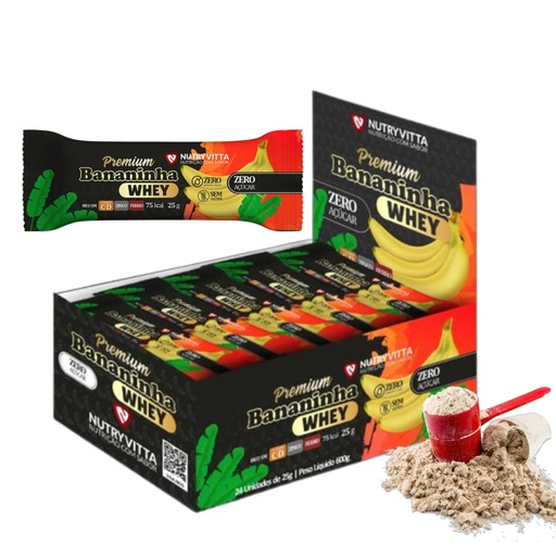 [BRSROGQ5AENREEYZ] Nutryvitta No Added Sugar Banana Fruit Bars with Whey Protein | Brazilian Bananinha Snack | Gluten Free Fruit & Protein Snack | Real Fruit Energy Bar | On-the-Go Snack | 24 Count