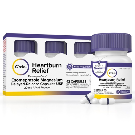 [BRSW2AQ6CQAQMELJ] Esomeprazole Magnesium 20mg Capsules - Heartburn Medicine - 24 Hour Acid Reducer - Delayed Release Mini Capsules - Acid Reflux Medicine and Digestive Support - Three 14 Ct Bottles