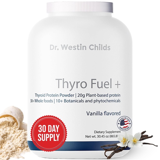 [BRSROYYBC55B4DLZ] Dr. Westin Childs Thyro Fuel+ | Pea Protein Powder for Women | Thyroid, Digestion, & Muscle Support - Low Carb, Calorie, Non-GMO | Naturally Sweetened Vanilla, Gluten, Dairy & Soy Free - 30 Servings