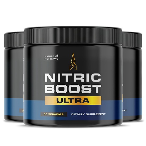 [BRSRAHYZAQCGCGQV] Nitric Boost Ultra Powder - Made in the USA, GMP-Certified, Non-GMO, Non-Habit Forming Formula - 30 Servings, 3 Month Supply